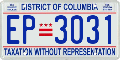 DC license plate EP3031