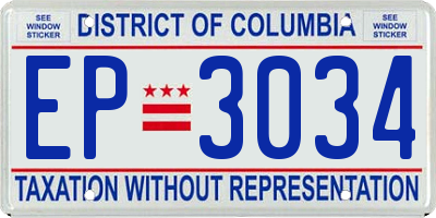 DC license plate EP3034