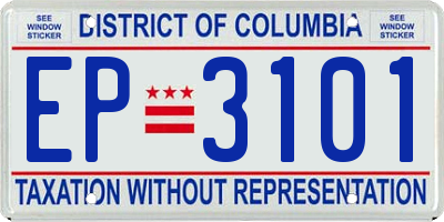DC license plate EP3101
