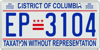 DC license plate EP3104