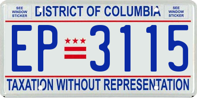 DC license plate EP3115
