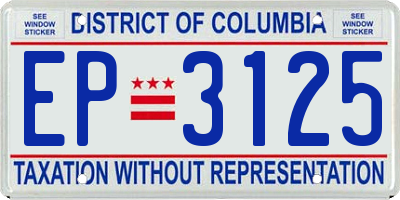 DC license plate EP3125