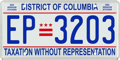 DC license plate EP3203