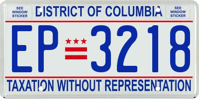 DC license plate EP3218