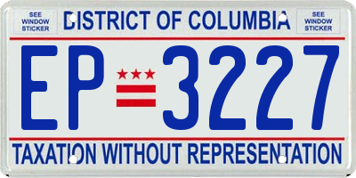 DC license plate EP3227