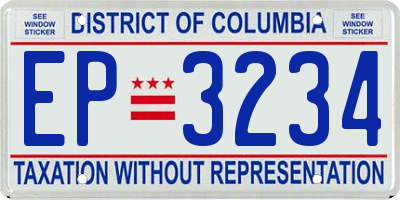 DC license plate EP3234
