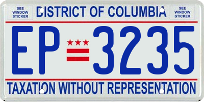DC license plate EP3235