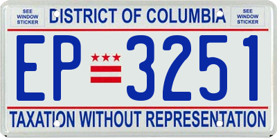 DC license plate EP3251