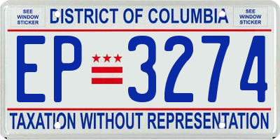 DC license plate EP3274