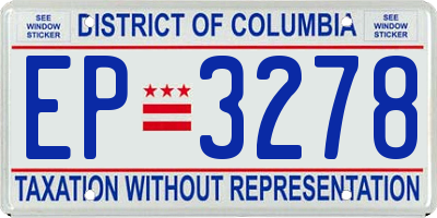 DC license plate EP3278