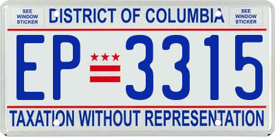 DC license plate EP3315