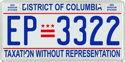 DC license plate EP3322