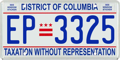 DC license plate EP3325