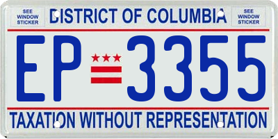 DC license plate EP3355