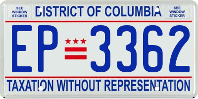 DC license plate EP3362