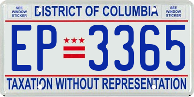 DC license plate EP3365