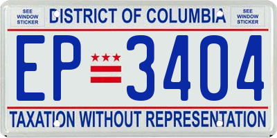 DC license plate EP3404