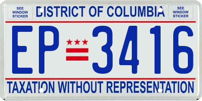 DC license plate EP3416
