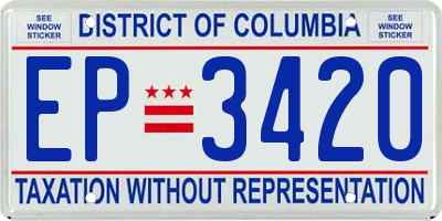 DC license plate EP3420