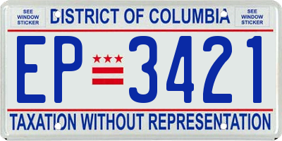 DC license plate EP3421