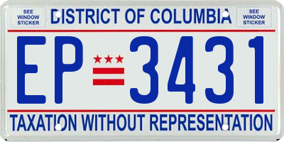 DC license plate EP3431