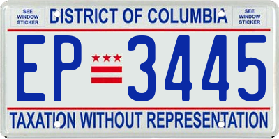 DC license plate EP3445