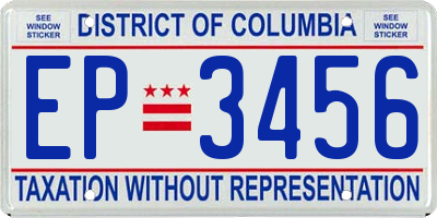 DC license plate EP3456