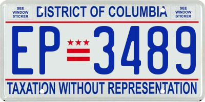 DC license plate EP3489