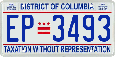 DC license plate EP3493