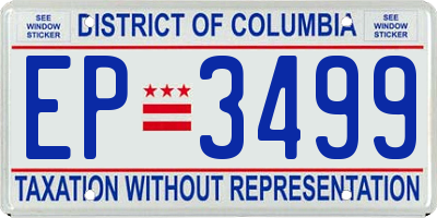 DC license plate EP3499