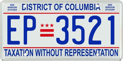 DC license plate EP3521