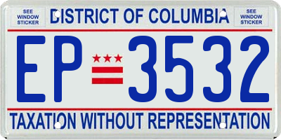 DC license plate EP3532