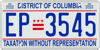 DC license plate EP3545