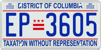 DC license plate EP3605
