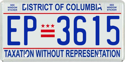 DC license plate EP3615