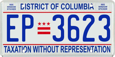 DC license plate EP3623