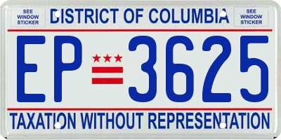 DC license plate EP3625