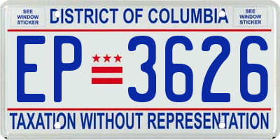 DC license plate EP3626