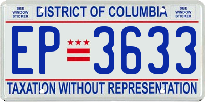 DC license plate EP3633