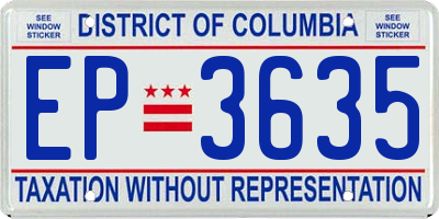 DC license plate EP3635