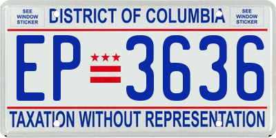 DC license plate EP3636