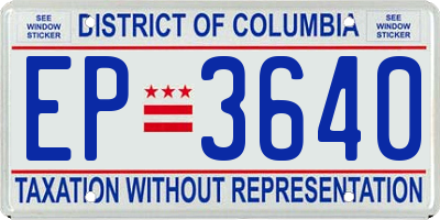 DC license plate EP3640