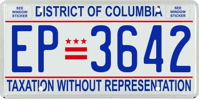 DC license plate EP3642