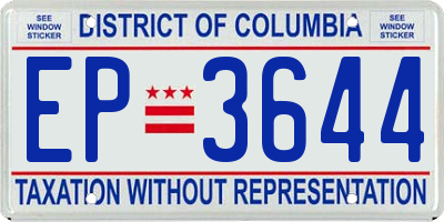 DC license plate EP3644