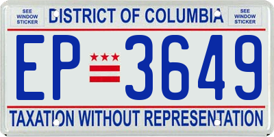 DC license plate EP3649