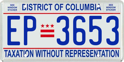 DC license plate EP3653
