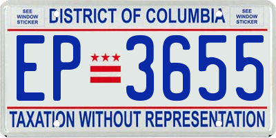 DC license plate EP3655