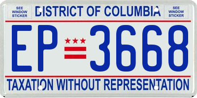DC license plate EP3668