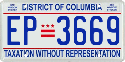 DC license plate EP3669