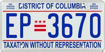 DC license plate EP3670